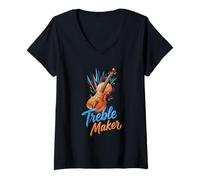 Women's Violin Musician Treble Maker V-Neck T-Shirt