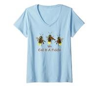 Womens Violin - We Call It A Fiddle Cute Lightening Bug Fiddlers V-Neck T-Shirt