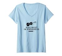 Women's Violinist in Progress Loading Funny Violin V-Neck T-Shirt