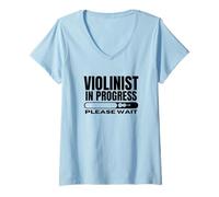 Women's Violinist in Progress Loading Funny Violin V-Neck T-Shirt