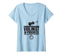 Women's Violinist in Progress Loading Funny Violin V-Neck T-Shirt