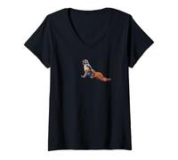 Women's Viral Punch Monkey Meme Internet Trend Funny Cult Design V-Neck T-Shirt