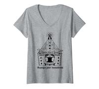 Womens Virgen de Juquila Ruega por nosotros Oaxaca México V-Neck T-Shirt