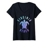 Women's Virginia Beach Sea Turtle Vintage Pride V-Neck T-Shirt