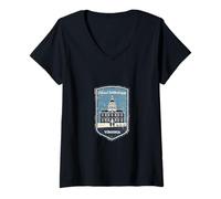 Women's Virginia Colonial Willbshiragry Historic Building Landmark V-Neck T-Shirt