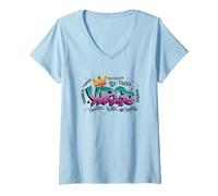 Womens Virgo Crown Cosmic Vibes Energy V-Neck T-Shirt