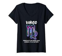 Womens Virgo - Perfection is My Middle Name Literally It's in Stars V-Neck T-Shirt