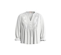 Women's Viscose Blend Blouse with Broderie Anglaise QS Blanc 38