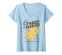 Womens Visit Craggy Island Map - It's Small but not Far Away V-Neck T-Shirt