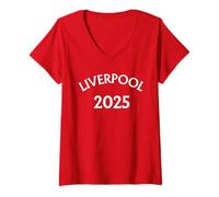 Womens Visit Liverpool Shirt Sign Street City Of Liverpool UK V-Neck T-Shirt