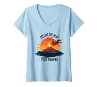 Womens Visit Pompeii Funny Ancient Roman History V-Neck T-Shirt
