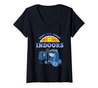Women's Visit The Great Indoors Adventure Enthusiast Design V-Neck T-Shirt