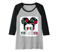 Womens Viva Mexico Girls Mexico Flag Mexican Independence Day Raglan Baseball Tee