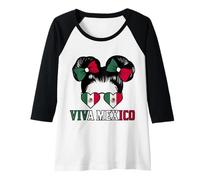 Womens Viva Mexico Girls Mexico Flag Women Mexican Independence Day Raglan Baseball Tee