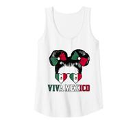 Womens Viva Mexico Girls Mexico Flag Women Mexican Independence Day Tank Top