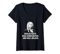 Womens Vivaldi Four Seasons, 0 Holidays - Composer Without Break V-Neck T-Shirt