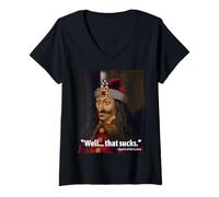 Women's Vlad The Impaler Funny Quote tee Well That Sucks dad Joke V-Neck T-Shirt