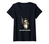 Women's Volar nunca fue UNA opcion Penguin Funny Meme V-Neck T-Shirt
