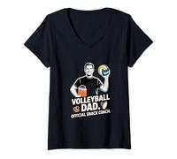 Women's Volleyball Dad Official Snack Coach Father V-Neck T-Shirt