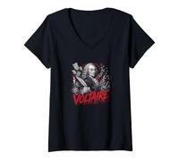 Women's Voltaire French Philosopher Enlightenment Writer V-Neck T-Shirt