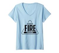 Womens Volunteer Fire Department Voluntary Firefighter Fire Fighter V-Neck T-Shirt