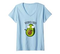 Women's Voodoo-cado Funny Avocado Pun V-Neck T-Shirt