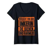 Women's Vorsicht VOR der Imkerin V-Neck T-Shirt