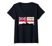 Womens Vosper WW2 Motor Torpedo Boat British Vintage Flag V-Neck T-Shirt