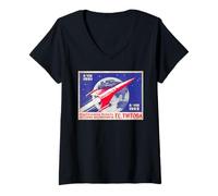Women's Vostok 2 Rocket Gherman Titov Soviet Space Anniversary Art V-Neck T-Shirt