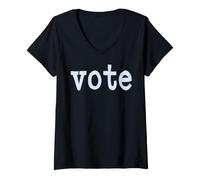 Women's Vote in Pale Blue Lettering V-Neck T-Shirt