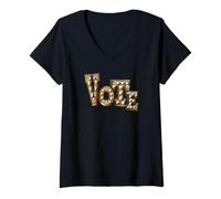 Women's Vote Marquee Lights Retro Style Civic Voters V-Neck T-Shirt