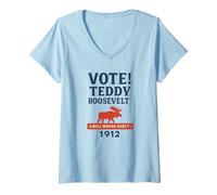 Women's Vote Teddy Roosevelt Bull Moose Party Campaign V-Neck T-Shirt