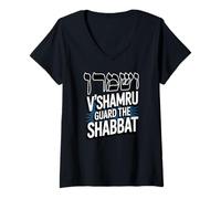 Womens V'shamru Guard The Shabbat V-Neck T-Shirt