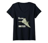 Womens Vulcan Jet Aircraft RAF Plane Avro British Legend V-Neck T-Shirt