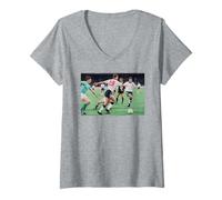 Womens W Germany England World Cup Semi Final Football Turin 1990 V-Neck T-Shirt