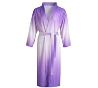 Womens Waffle Bathrobe Kimono Dressing Gowns For Women Uk Color Contrast Gradient Robe Lightweight Luxury Bathrobes Soft Spa Robe For All Seasons Comfort Fit Hotel Loungewear With V Neck