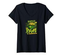 Womens Waffles Are The Real Treasures In Life V-Neck T-Shirt