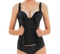 Womens Waist Trainer Corset, Adjustable Underbust Body Shaper Tummy Control Waist Cincher Trimmer Belt Sweat Workout Sports Girdles Band Shapewear (Black, XL)