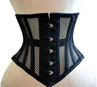 Women's Waist Training Underbust Corset Steel Boned Hourglass Body Shaper, Black, Small