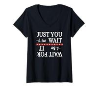 Women's Wait for It Just You Wait Hamilton Burr Duel T-Shirt Funny V-Neck T-Shirt
