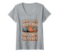 Womens Wait See a Rock or Two or Three Geologist Coal Miner V-Neck T-Shirt