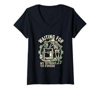 Women's Waiting for My 3D Print to Finish Funny Maker Design V-Neck T-Shirt