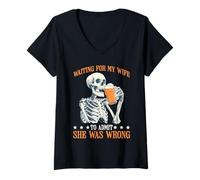 Womens Waiting For My Wife To Admit She Was Wrong -- V-Neck T-Shirt