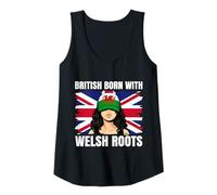Womens Wales Girl Heritage British Born Welsh Roots Pride Tank Top