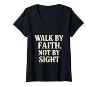 Womens Walk by Faith, Not by Sight V-Neck T-Shirt