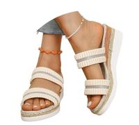 Women's Walk Of Shame Sandals - Comfortable 1.5-inch Platform and a Soft Insole Designed for All-Day Wear, Two Straps and Raffia Wrapped Outsole#16