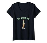 Women's Walk Your Way Personal Path Motivation Design V-Neck T-Shirt
