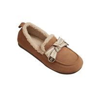 Womens Walking Boots aterproof Women's Plus Velvet Casual Flat Thickened Outdoor now Boots Size 7 (Coffee, 6)