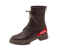 Women's Walking Boots Chunky Boots Inside Out Higher Height Black Ankle Booties Round Head Design Daily Lightweight Riding Walking Hiking Booties