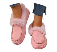 Women'S Walking Boots,Elegant Winter Women's Boots with European Snowflake Pattern Thick Wool Interior Flat Bottom Sole Cozy Indoor-Outdoor Footwear for Cold Season (7)